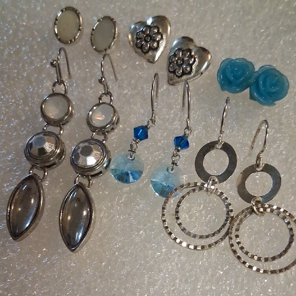 Stunning Silver and Blue Dangle Earrings